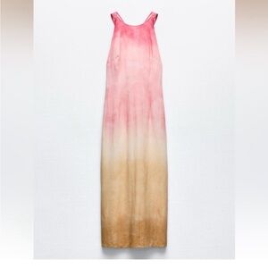 Zara Gradient Pink and Tan Midi Dress